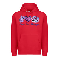Red Peace Love Hairstylist Premium Hoodie - Jasminsmagicworld