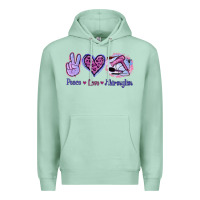 Seafoam Peace Love Hairstylist Premium Hoodie - Jasminsmagicworld