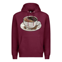 Burgundy coffee  americano Premium Hoodie - BarkalooDesign