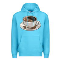 Ocean Blue coffee  americano Premium Hoodie - BarkalooDesign
