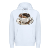 White coffee  americano Premium Hoodie - BarkalooDesign