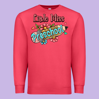 Little Miss Preschool Premium Sweatshirt Designed By Ranaportraitstore