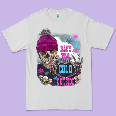 Skeleton Baby It's Cold Outside Premium Tee Designed By Fadigitalartstudio