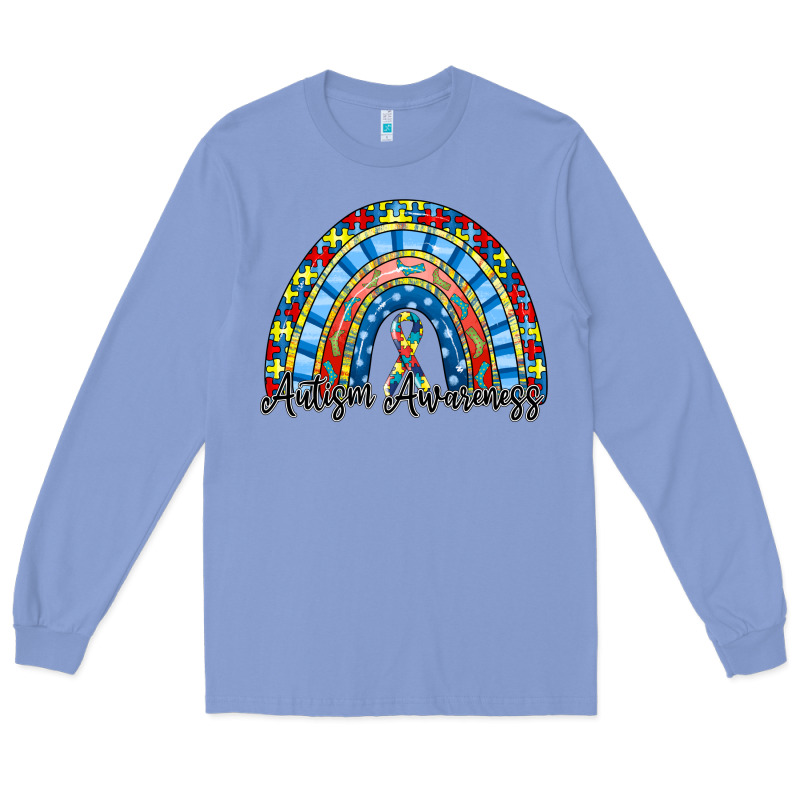 Autism Awareness Rainbow Long Sleeve Tee by RacoonDesign | Teevron