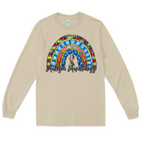 Mushroom autism awareness rainbow Long Sleeve Tee - RacoonDesign