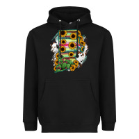 Black Rhode island State aMp Heavyweight Hoodie - RanaPortraitStore