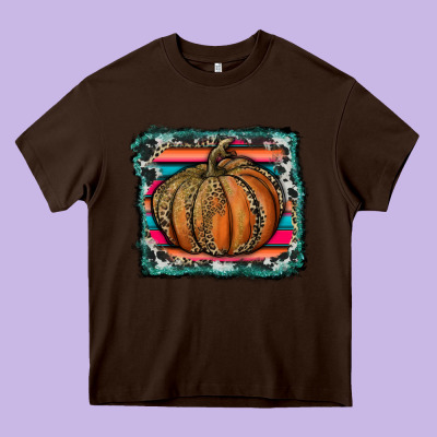 Leopard Pumpkin With Serape Background Heavy Core Tee Designed By Ranaportraitstore