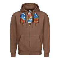 Chestnut Patriotic Leopard Popsicles Zipper Hoodie - Jasminsmagicworld