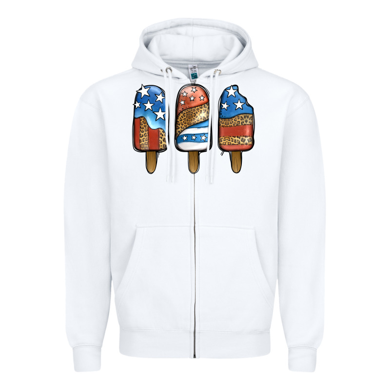Patriotic Leopard Popsicles Zipper Hoodie by Jasminsmagicworld | Teevron