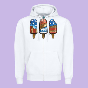 Patriotic Leopard Popsicles Zipper Hoodie Designed By Jasminsmagicworld