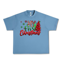 Pebble Blue my first Christmas Urban Heavy Tee - CowhideDigitalArt
