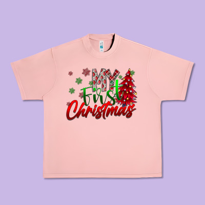 My First Christmas Urban Heavy Tee Designed By Cowhidedigitalart