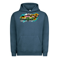 Pigment Midnight Navy Tennessee Map Sunflower Cactus Serape Urban Hoodie - RanaPortraitStore