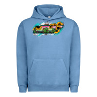 Pigment Pebble Blue Tennessee Map Sunflower Cactus Serape Urban Hoodie - RanaPortraitStore
