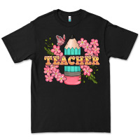 Black teacher floral pencil Premium Tee - BundleAndBundleShop