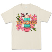 Bone teacher floral pencil Premium Tee - BundleAndBundleShop