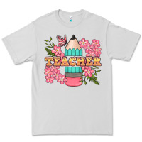 Dove Grey teacher floral pencil Premium Tee - BundleAndBundleShop