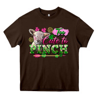 Chocolate Brown too cute to pinch Heavy Core Tee - FaDigitalArtStudio