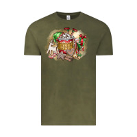 Vintage Olive Christmas Elf Vintage Tee - CowhideDigitalArt