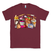 Burgundy Lunch Lady Coffee Cups Classic Tee - FaDigitalArtStudio