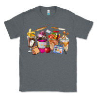 Charcoal Heather Lunch Lady Coffee Cups Classic Tee - FaDigitalArtStudio