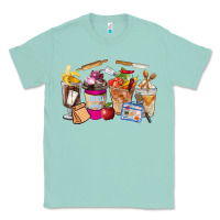 Seafoam Lunch Lady Coffee Cups Classic Tee - FaDigitalArtStudio