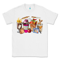 White Lunch Lady Coffee Cups Classic Tee - FaDigitalArtStudio