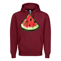 Burgundy watermelon sliece Zipper Hoodie - Jasminsmagicworld