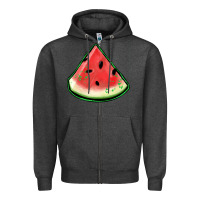 Charcoal Heather watermelon sliece Zipper Hoodie - Jasminsmagicworld
