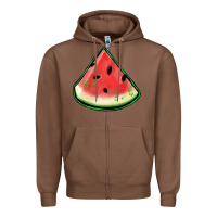 Chestnut watermelon sliece Zipper Hoodie - Jasminsmagicworld