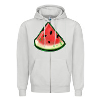 Dove Grey watermelon sliece Zipper Hoodie - Jasminsmagicworld
