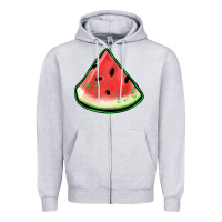 Heather Grey watermelon sliece Zipper Hoodie - Jasminsmagicworld