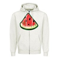 Oatmeal Heather watermelon sliece Zipper Hoodie - Jasminsmagicworld