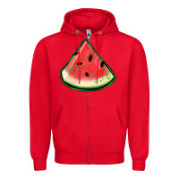 Red watermelon sliece Zipper Hoodie - Jasminsmagicworld