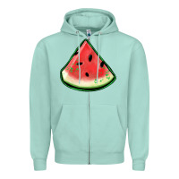 Seafoam watermelon sliece Zipper Hoodie - Jasminsmagicworld