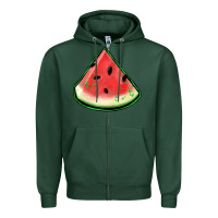 Sports Green watermelon sliece Zipper Hoodie - Jasminsmagicworld