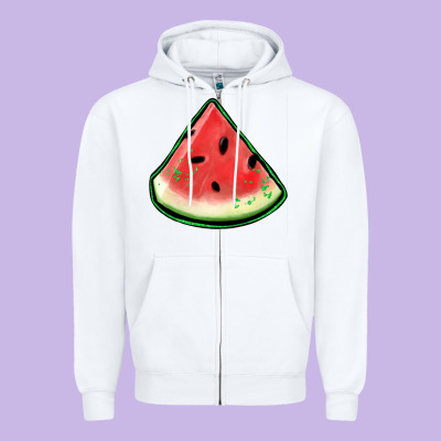 Watermelon Sliece Zipper Hoodie Designed By Jasminsmagicworld