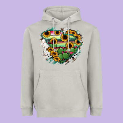 South Carolina State Map Heavyweight Hoodie Designed By Ranaportraitstore
