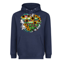 Navy South Carolina State Map Heavyweight Hoodie - RanaPortraitStore
