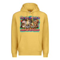 Antique Gold all you need is love & coffee Premium Hoodie - BarkalooDesign