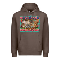 Coffee all you need is love & coffee Premium Hoodie - BarkalooDesign