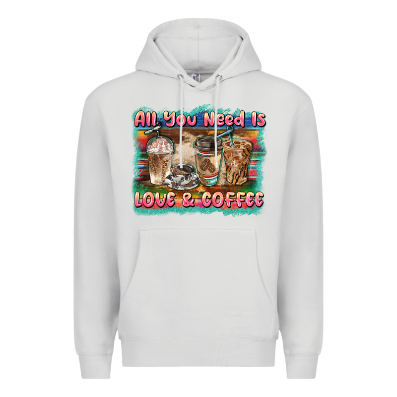 All You Need Is Love & Coffee Premium Hoodie by BarkalooDesign | Teevron