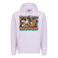 Lilac all you need is love & coffee Premium Hoodie - BarkalooDesign