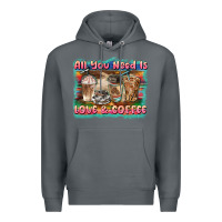 Rock all you need is love & coffee Premium Hoodie - BarkalooDesign