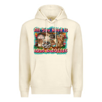 Sandshell all you need is love & coffee Premium Hoodie - BarkalooDesign