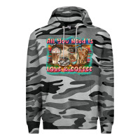 Slate Camo all you need is love & coffee Premium Hoodie - BarkalooDesign
