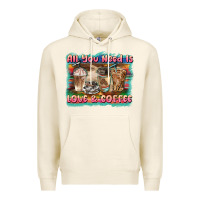 Tofu all you need is love & coffee Premium Hoodie - BarkalooDesign