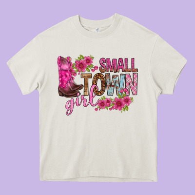 Small Town Girl With Flowers Bbs Heavy Core Tee Designed By Bundleandbundleshop