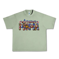 Oil Green American mama Urban Heavy Tee - CowhideDigitalArt