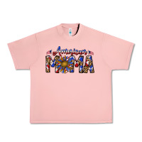 Salmon American mama Urban Heavy Tee - CowhideDigitalArt
